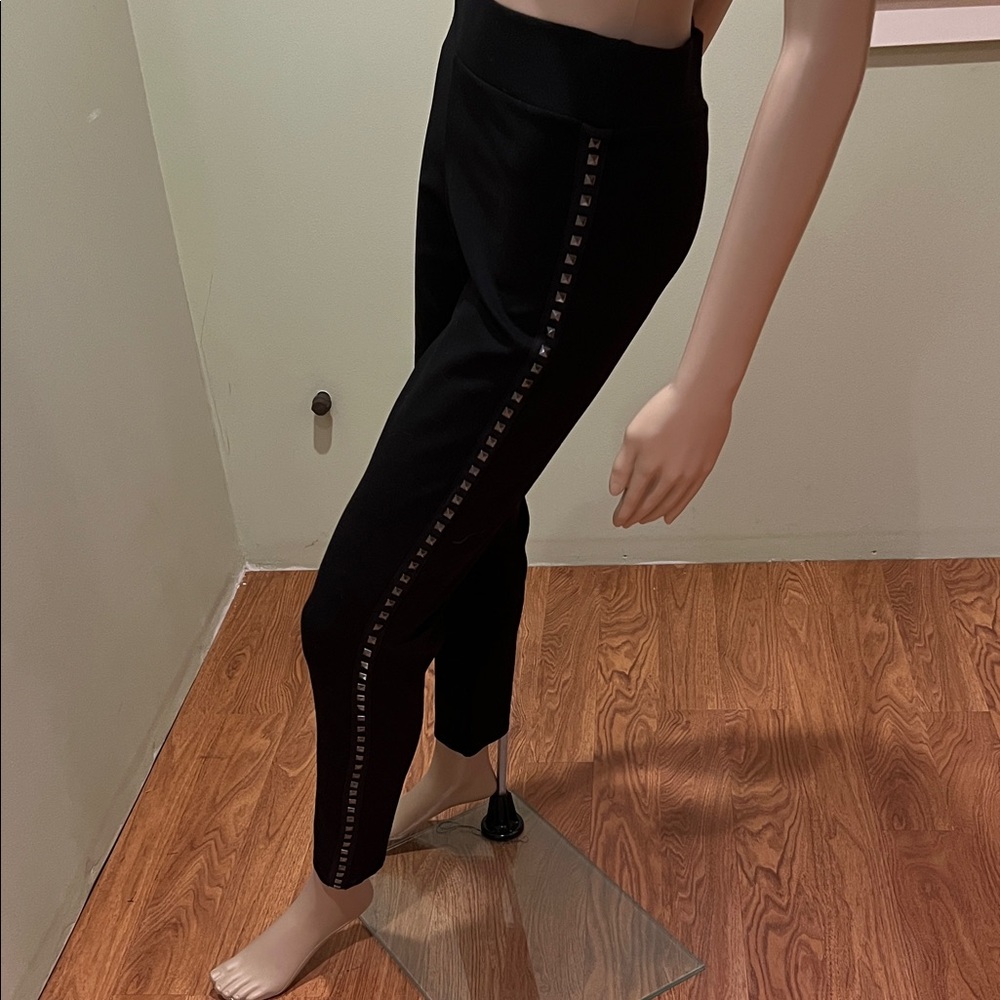 Zara Collection Black Slim Fit Legging With Metal Studs at Side L